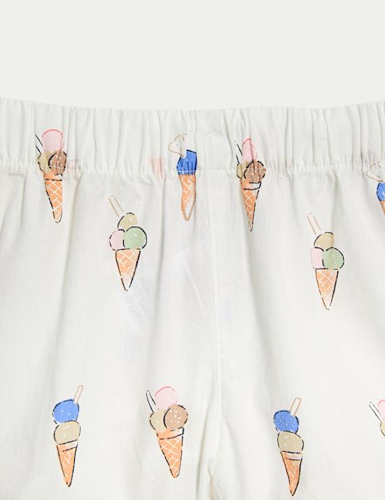 Pure Cotton Ice Cream Print Pyjamas (1-8 Yrs)