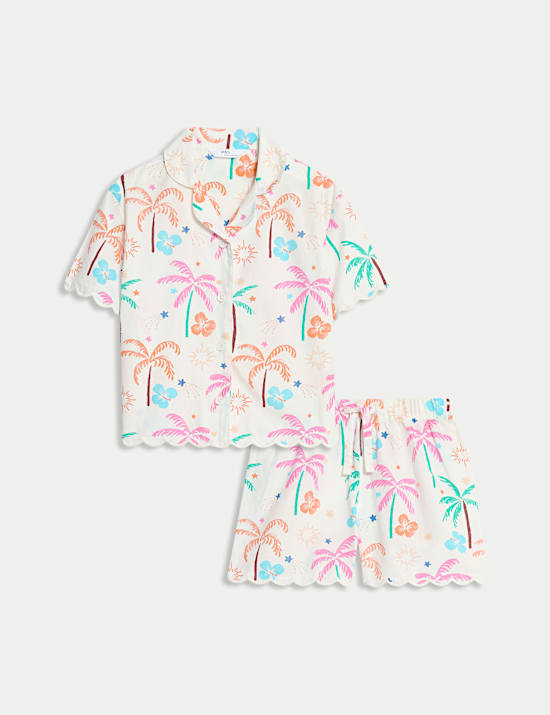 Pure Cotton Palm Tree Pyjamas (1-16 Yrs)