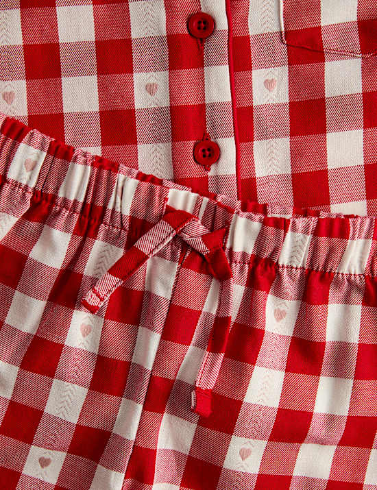 Pure Cotton Gingham Revere Pyjamas (1-16 Yrs)