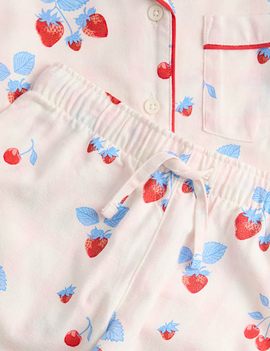 Pure Cotton Strawberry Print Pyjamas (0-16 Yrs)