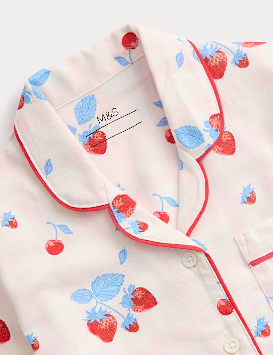 Pure Cotton Strawberry Print Pyjamas (0-16 Yrs)