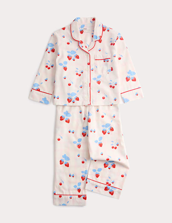 Pure Cotton Strawberry Print Pyjamas (0-16 Yrs)