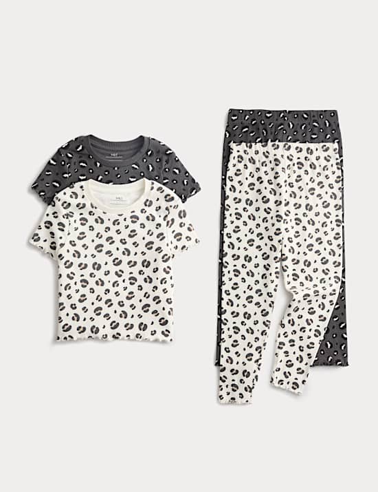 2 Pack Cotton Rich Leopard Pyjamas (0-16 Yrs)