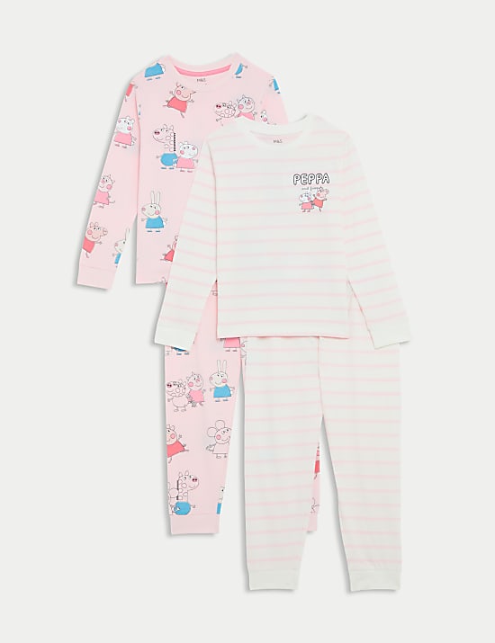 2pk Pure Cotton Peppa Pig™ Pyjamas (1-7 Yrs)