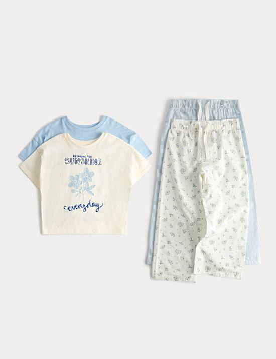 Kids&rsquo; 2 Pack Floral Graphic Pyjama Set (1-8 Yrs)