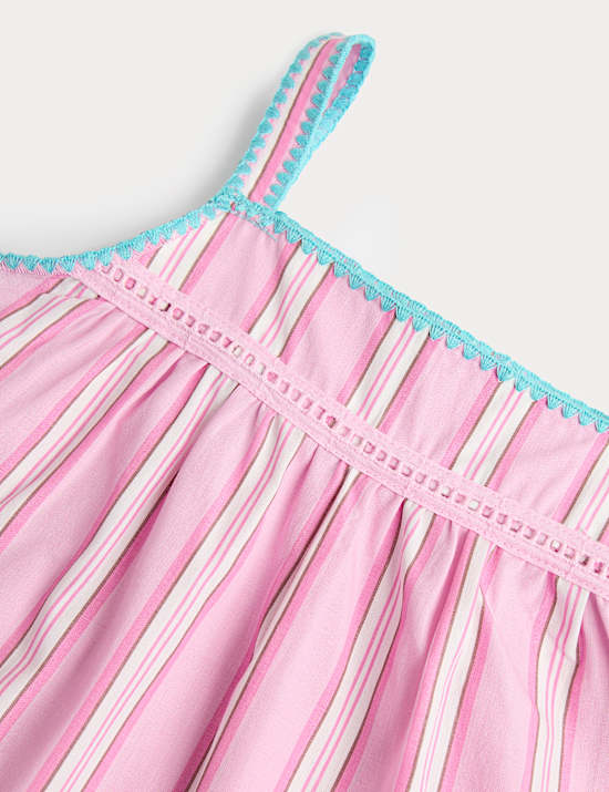 Pure Cotton Cami Striped Pyjamas (1-8 Yrs)