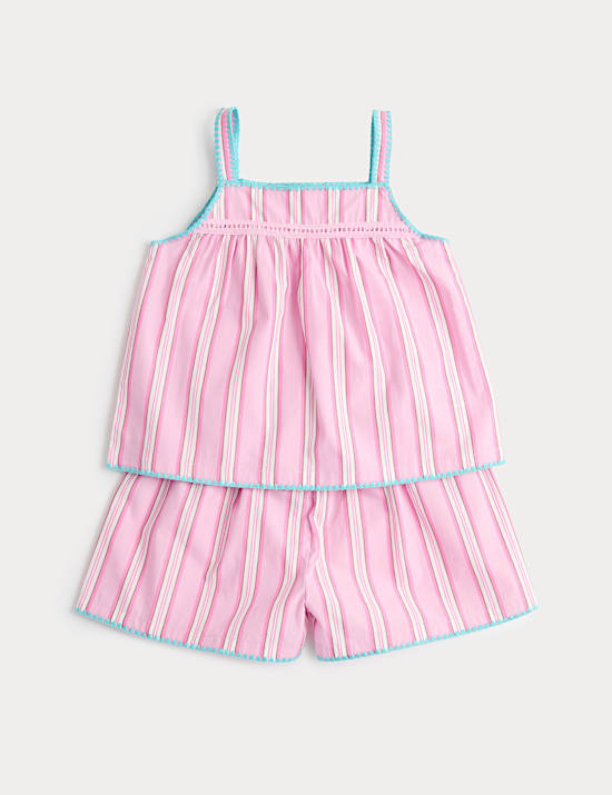 Pure Cotton Cami Striped Pyjamas (1-8 Yrs)