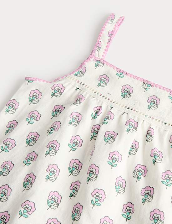 Pure Cotton Flower Print Pyjamas (1-8 Years)
