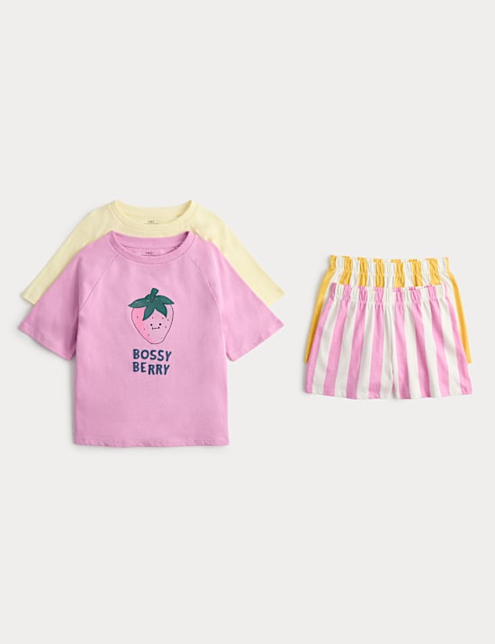 2 Pack Pure Cotton Pyjama Sets (1-8 Yrs)