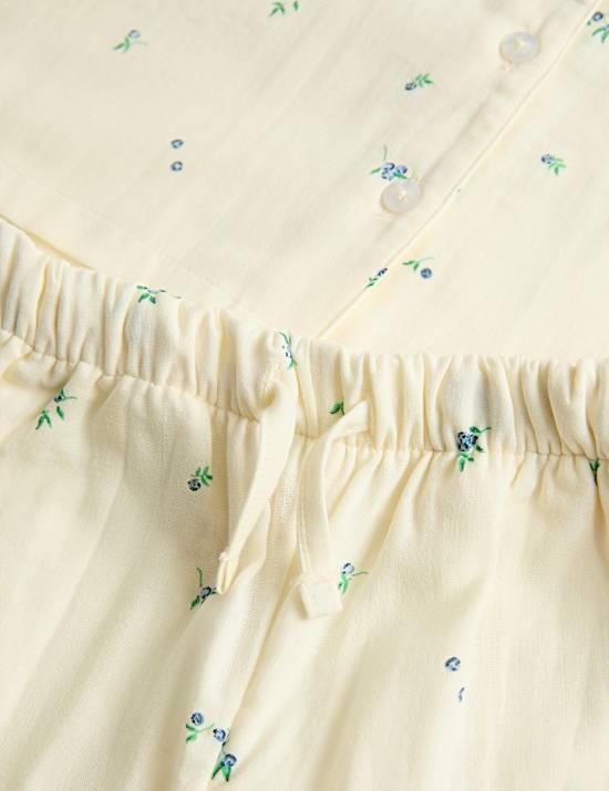 Pure Cotton Floral Pyjamas (1-16 Yrs)