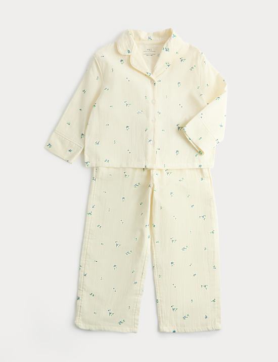Pure Cotton Floral Pyjamas (1-16 Yrs)