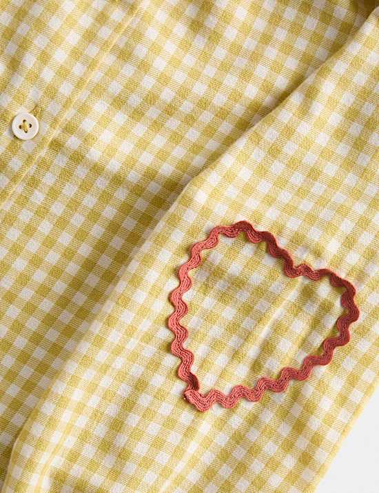 Pure Cotton Frill Checked Pyjamas (9 Mths - 8 Yrs)