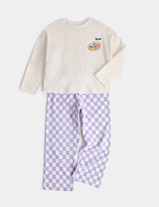 Pyjama 100 % coton &agrave; motif graphique gaufr&eacute; (du 1 au 8 ans)