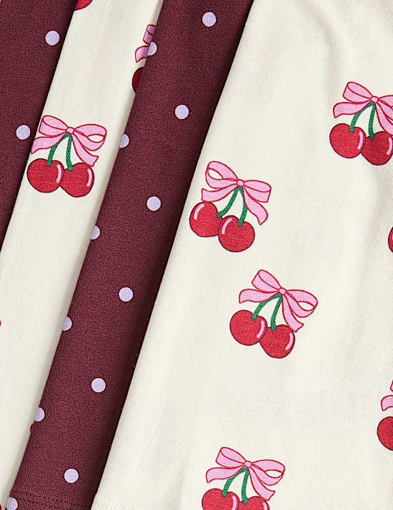 Lot de 2 ensembles pyjamas 100 % coton &agrave; motif cerise (jusqu&rsquo;au 8 ans)