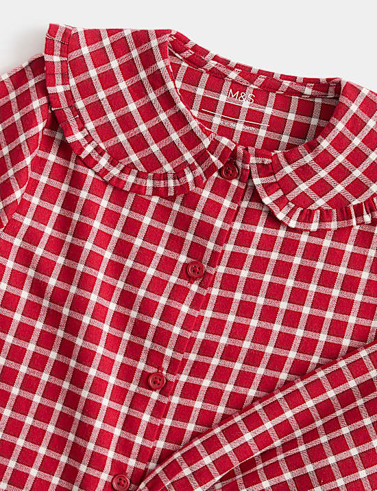 Pure Cotton Checked Revere Pyjama Set