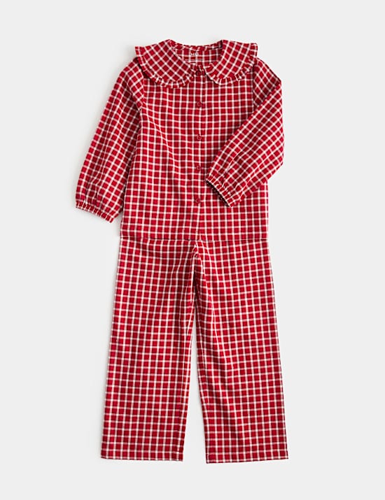 Pure Cotton Checked Revere Pyjama Set