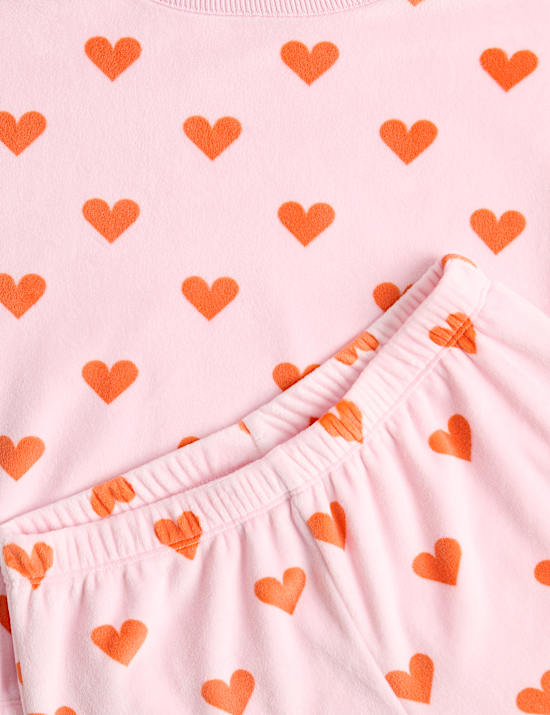 Velour Heart Print Pyjamas (1-8 Yrs)