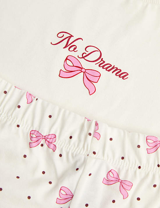 Pure Cotton Bow Pyjamas (1-16 Yrs)