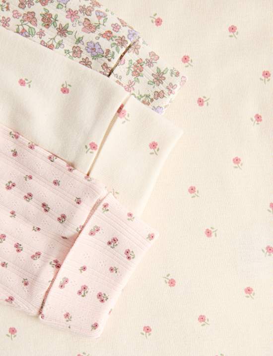 3 Pack Pure Cotton Rich Floral Pyjama Sets (0-8 Yrs)
