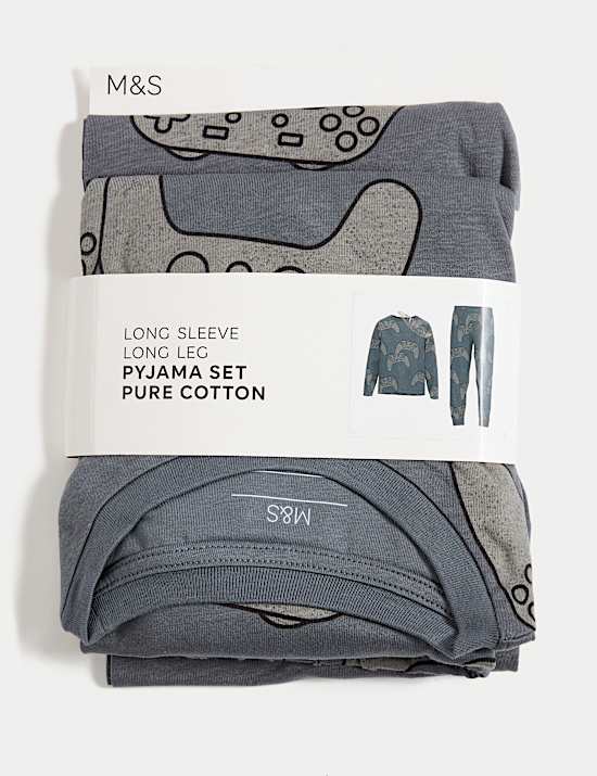 Pure Cotton Gaming Print Pyjamas (3-16 Yrs)