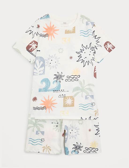 Kids' Pure Cotton Printed Short Pyjamas (1-10 Yrs)