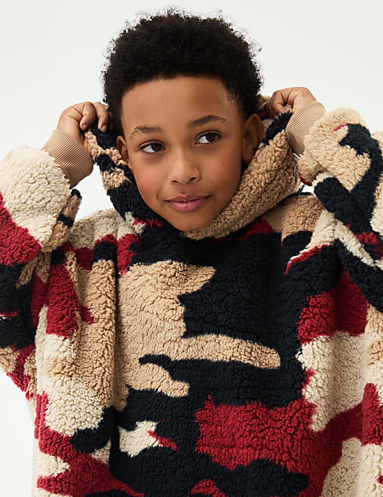 Camouflage Borg Oversized Hoodie (3-16 Yrs)