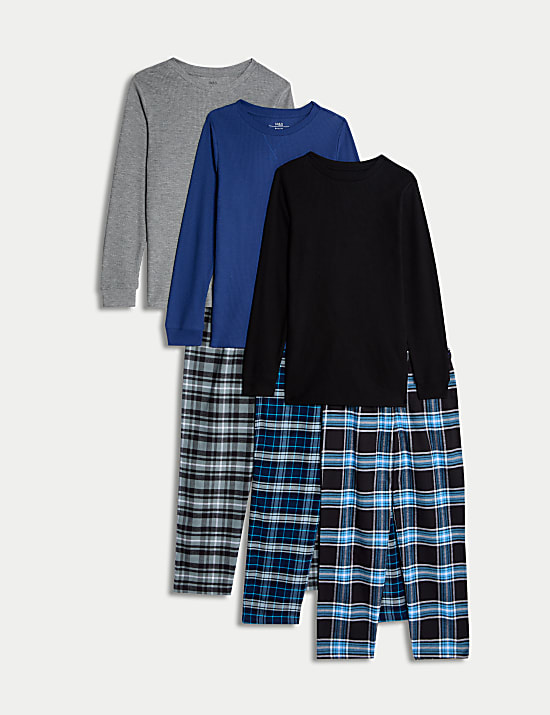 3pk Pure Cotton Pyjamas (6-16 Yrs)