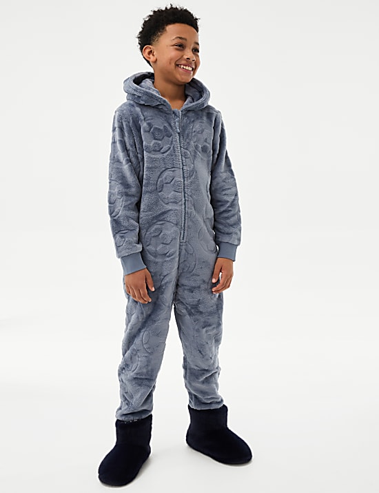 Pijama con capucha de una pieza polar de f&uacute;tbol (6-16 a&ntilde;os)