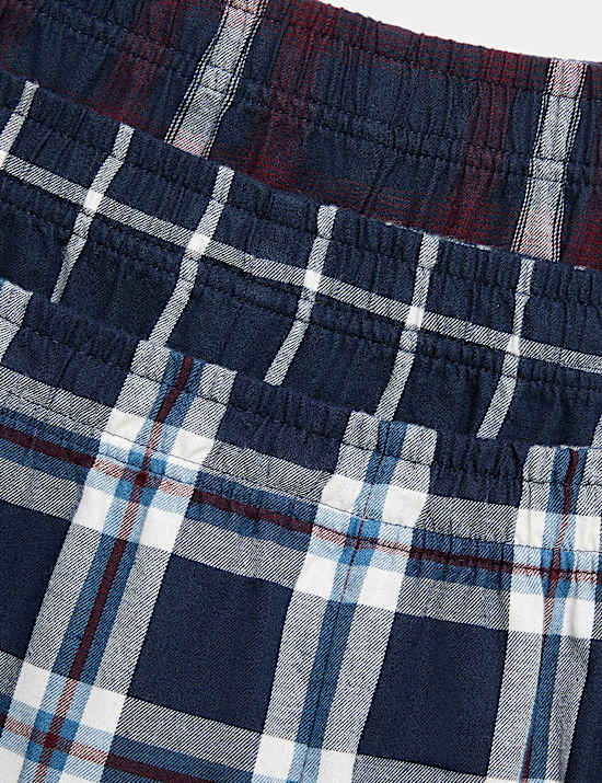 Checked 3 Pack Cotton Pyjama Set