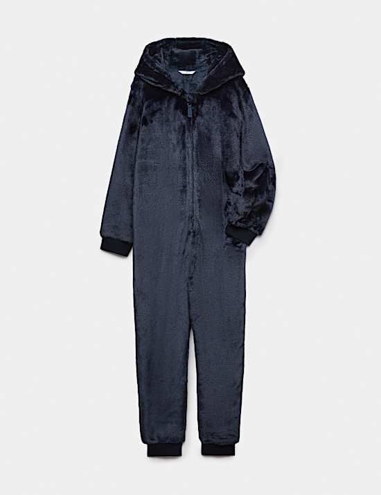 Fleece Plain Hooded Onesie (3-16 Yrs)