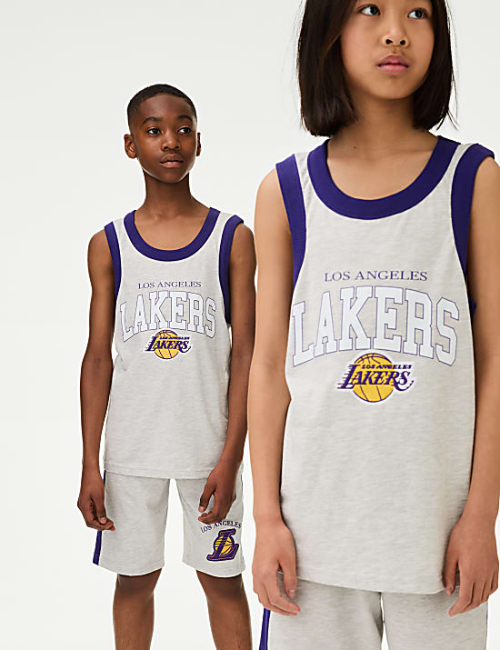Puur katoenen NBA-pyjama met 'LA Lakers' (6-16 jaar)
