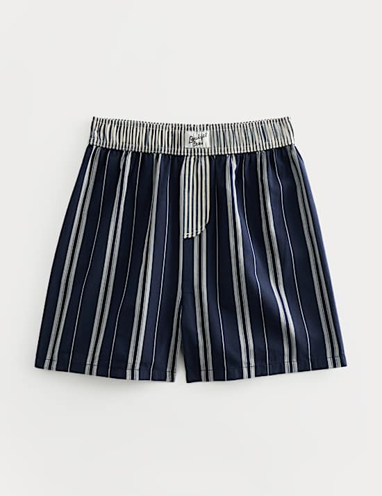 Pure Cotton Striped Pyjama Shorts (6-16 Yrs)