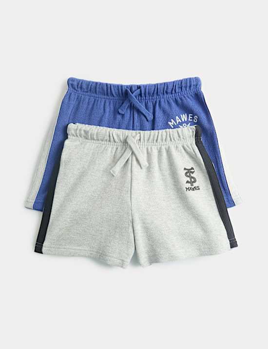 2 Pack Cotton Rich Pyjama Shorts (1-16 Yrs)