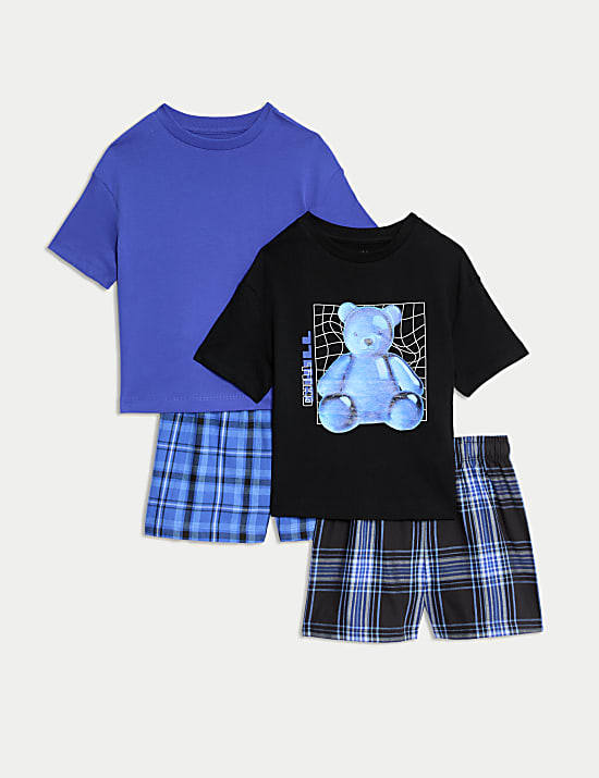 2pk Pure Cotton Bear Pyjama Sets (3-16 Yrs)