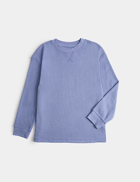 Waffle Crew Neck Jumper (6-16 Yrs)