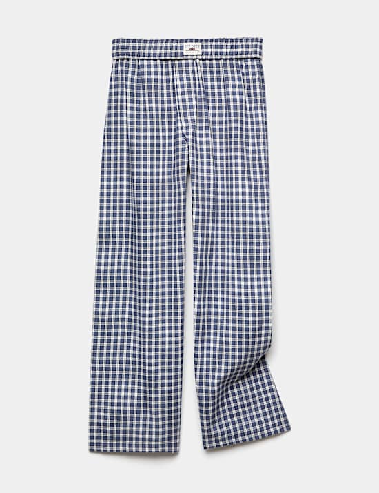 Bas de pyjama 100 % coton tiss&eacute; &agrave; carreaux (du 6 au 16 ans)