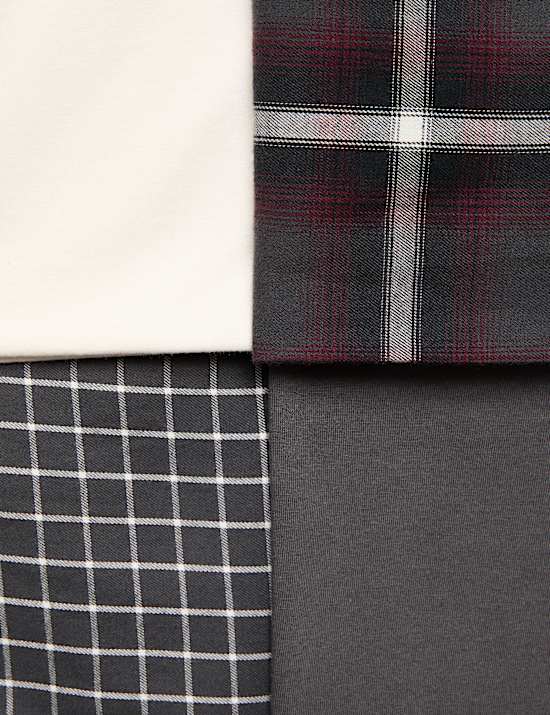 2 Pack Pure Cotton Checked Pyjama Sets (6-16 Yrs)