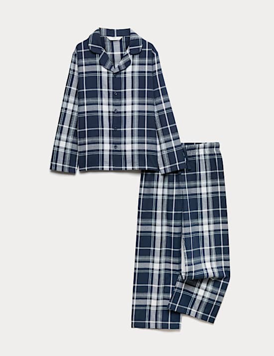 Zuiver katoenen pyjama met ruitmotief (6-16 jaar)