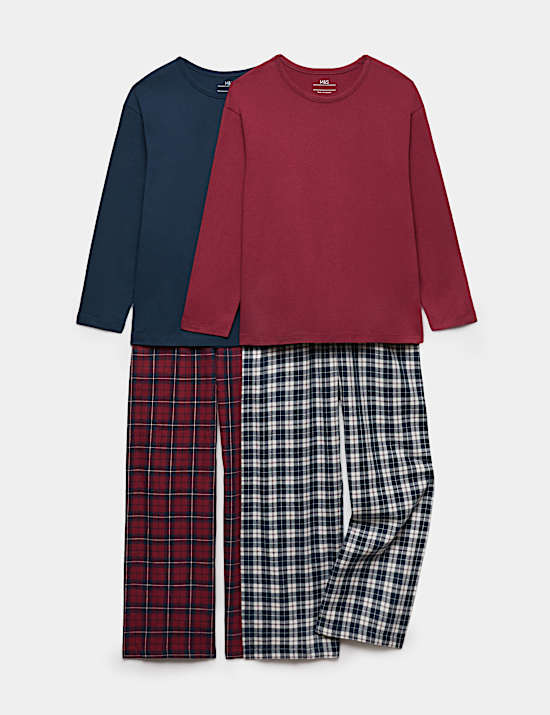 Kids' 2 Pack Checked Woven Pyjama Sets (6-16 Yrs)