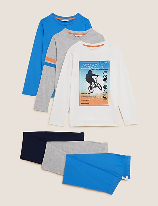 Combo 3 Cotton Mix Crew Neck Nightwear Set