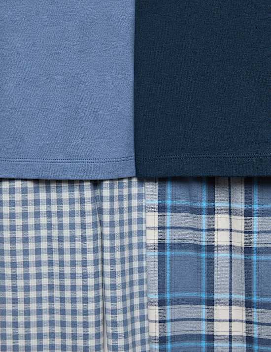 2 Pack Checked & Striped Pyjama Sets (6-16 Yrs)