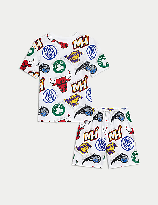Puur katoenen NBA-pyjama met print (6-16 jaar)