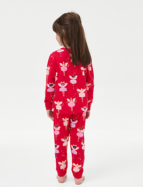 פיג'מה מכותנה טהורה עם פיות (8-1 שנים)