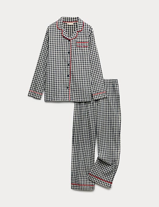 Pure Cotton Family Christmas Gingham Pyjamas (1-16 Yrs)