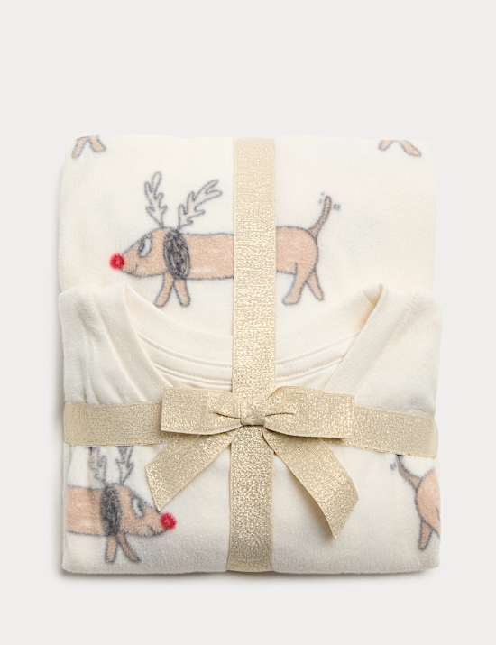 Kids' Fleece Dog Graphic Pyjamas (12-16Yrs)