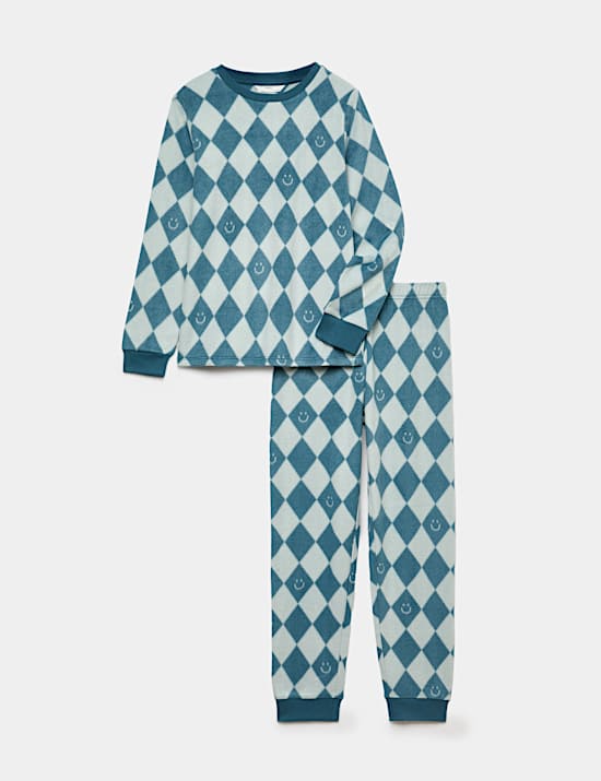 Pyjama en polaire &agrave; motif arlequin (du 1 au 16 ans)