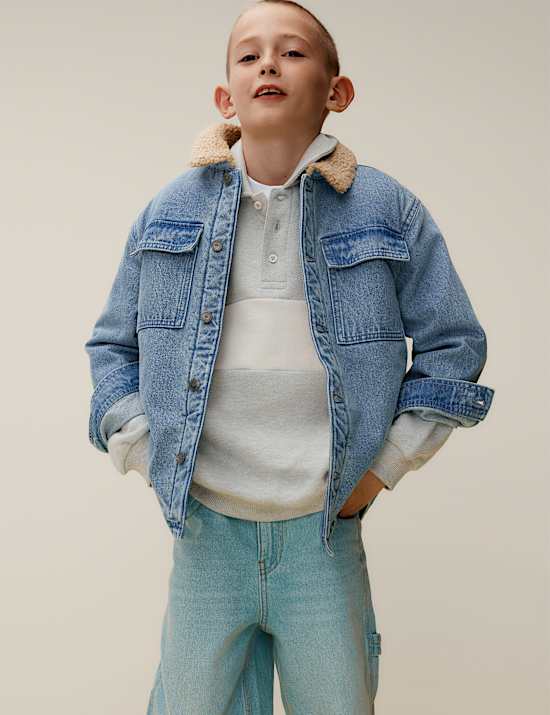 Denim Borg Lined Shacket (2-16 Yrs)