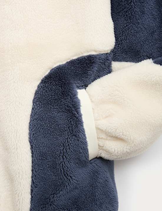 Borg Colour Block Coat (6-16 Yrs)