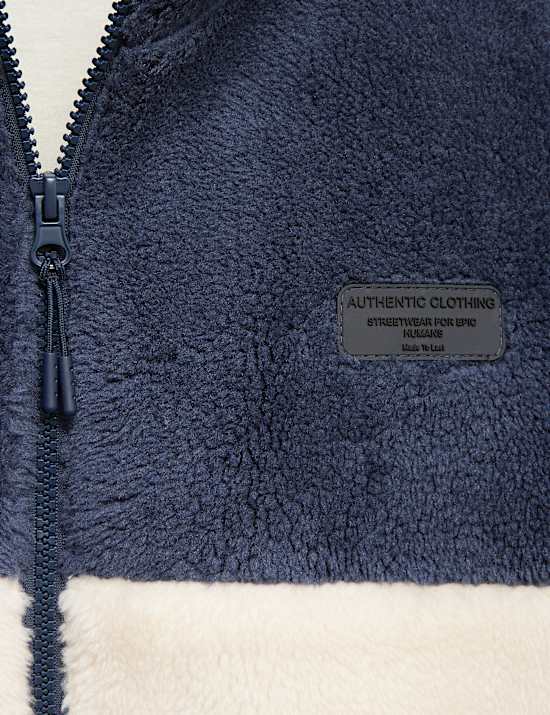 Borg Colour Block Coat (6-16 Yrs)