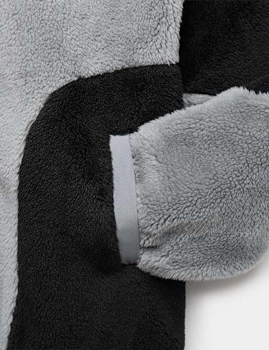 Borg Colour Block Coat (6-16 Yrs)